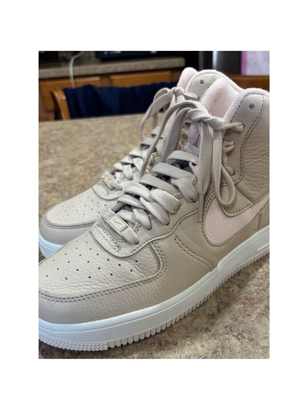 Nike Women’s High-Top Sneakers in Beige and Light Pink